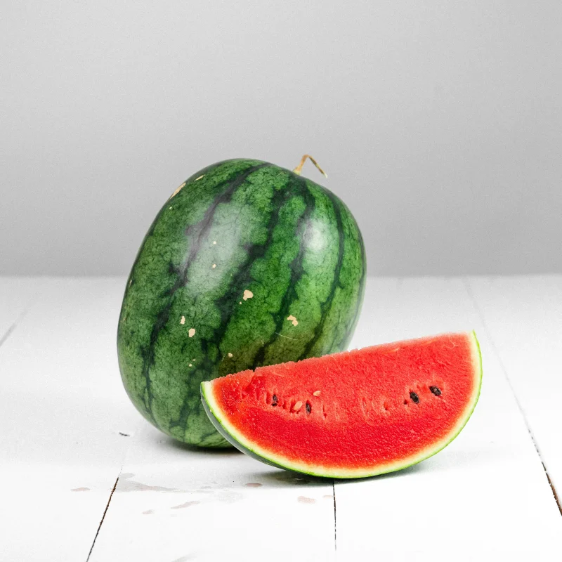 Watermelon cut in half.